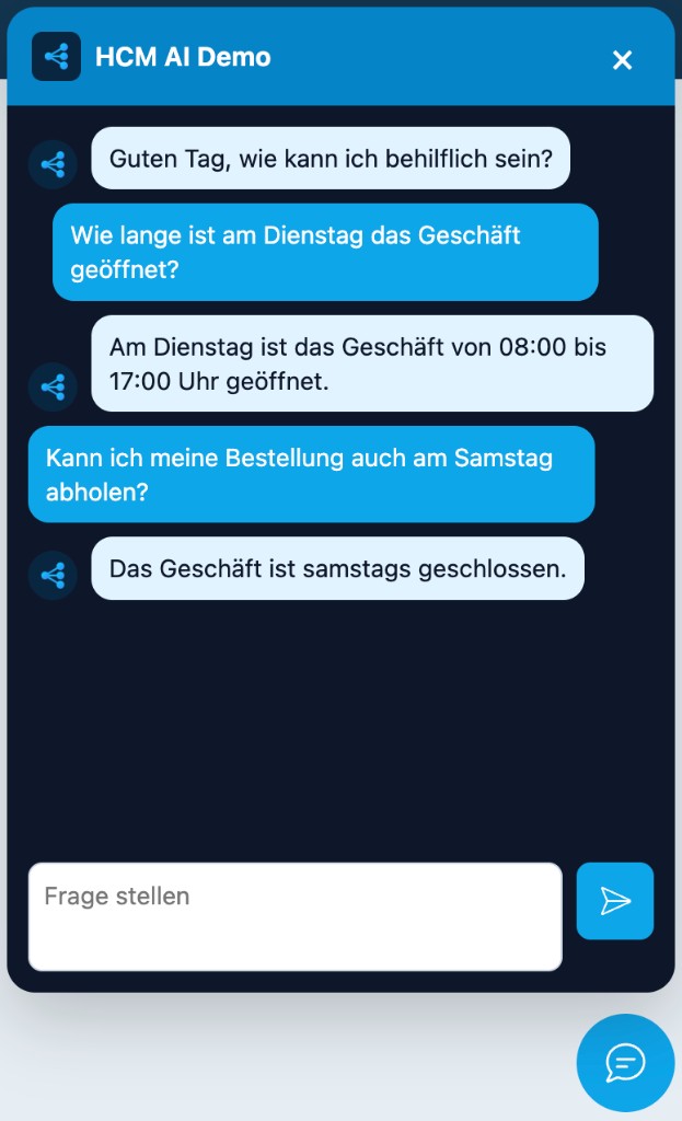 Wie lange ist am Dienstag das Geschäft geöffnet?